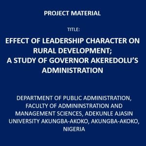 Effect of leadership