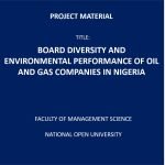 BOARD DIVERSITY AND ENVIRONMENTAL PERFORMANCE OF OIL AND GAS COMPANIES IN NIGERIA