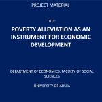 POVERTY ALLEVIATION AS AN INSTRUMENT FOR ECONOMIC DEVELOPMENT