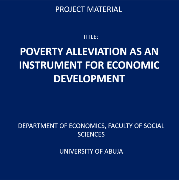 POVERTY ALLEVIATION AS AN INSTRUMENT FOR ECONOMIC DEVELOPMENT