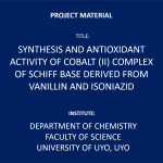 SYNTHESIS AND ANTIOXIDANT ACTIVITY OF COBALT (II) COMPLEX OF SCHIFF BASE DERIVED FROM VANILLIN AND ISONIAZID