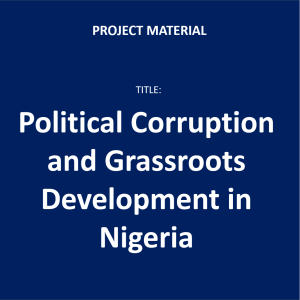 Political Corruption and Grass Roots Development in Nigeria