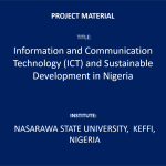 Information and Communication Technology (ICT) and Sustainable Development in Nigeria