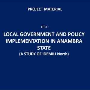 Local Government and Policy Implementation