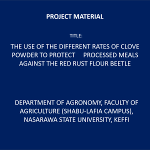 DEPARTMENT OF AGRONOMY, FACULTY OF AGRICULTURE (SHABU-LAFIA CAMPUS), NASARAWA STATE UNIVERSITY, KEFFI