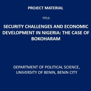 Security Challenges and Economic Development in Nigeria: The Case of Bokoharam