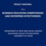 Business Education Competencies and Enterprise Effectiveness