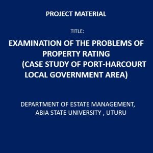 Examination of the Problems Of Property Rating