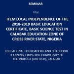 Item Local Independence of the 2018-2019 Basic Education Certificate, Basic Science Test