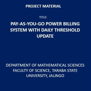 Pay-As-You-Go Power Billing System with Daily Threshold Update