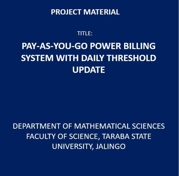 Pay-As-You-Go Power Billing System with Daily Threshold Update