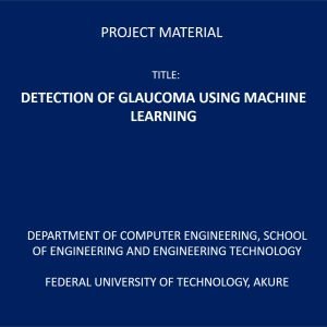 DETECTION OF GLAUCOMA USING MACHINE LEARNING