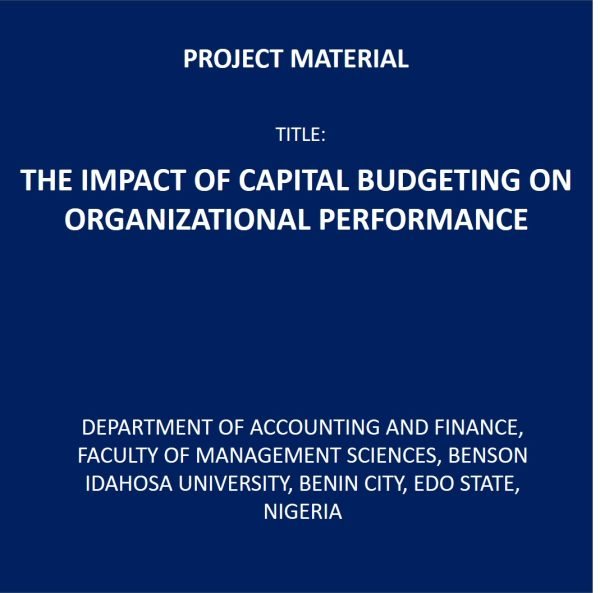 THE IMPACT OF CAPITAL BUDGETING ON ORGANIZATIONAL PERFORMANCE