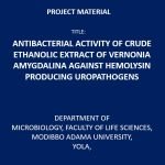 Antibacterial Activity of Crude Ethanolic Extract of Vernonia Amygdalina Against Hemolysin Producing Uropathogens