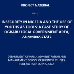 Insecurity in Nigeria and the Use of Youths as Tools