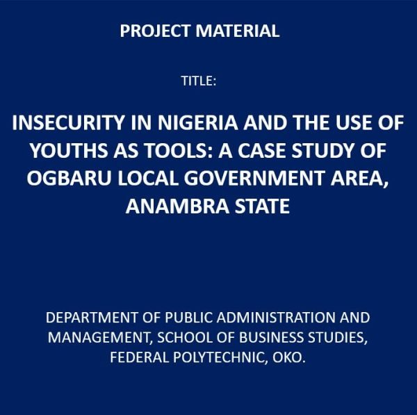 Insecurity in Nigeria and the Use of Youths as Tools