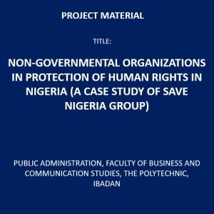 Non-Governmental Organizations in Protection of Human Rights in Nigeria
