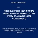 The Role of Self help in Rural Development in Nigeria