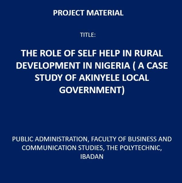 The Role of Self help in Rural Development in Nigeria