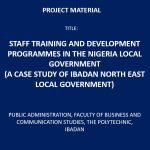 Staff Training and Development Programmes in the Nigeria Local Government