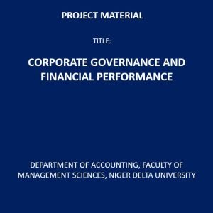 Corporate Governance and Financial Performance