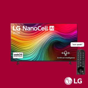 65 Inch LG NanoCell NANO80 4K Smart TV AI Magic remote HDR10 webOS24