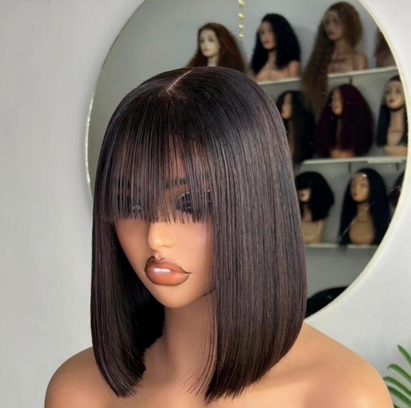 10 inches Super Double Drawn Fringe Wig